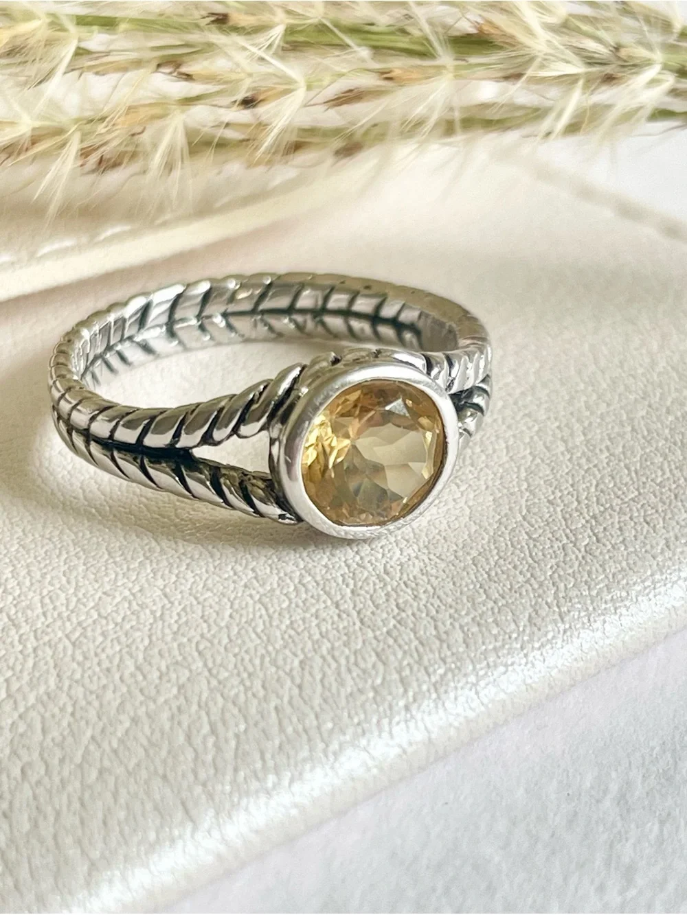 Natural Gemstone citrine Ring in 925 Sterling Silver for her, US 9